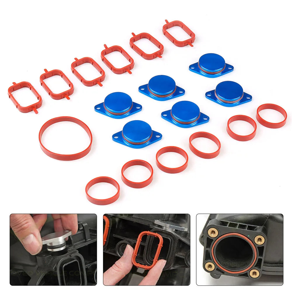 For BMW M57 6X33mm Auto Replacement Parts Swirl Blanks Flaps Repair Delete Kit with Intake Gaskets Key Blanks