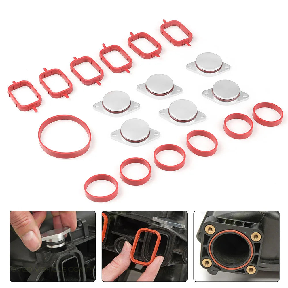 For BMW M57 6X33mm Auto Replacement Parts Swirl Blanks Flaps Repair Delete Kit with Intake Gaskets Key Blanks