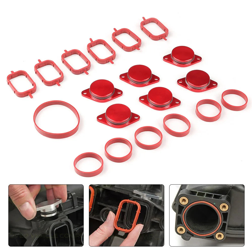 For BMW M57 6X33mm Auto Replacement Parts Swirl Blanks Flaps Repair Delete Kit with Intake Gaskets Key Blanks