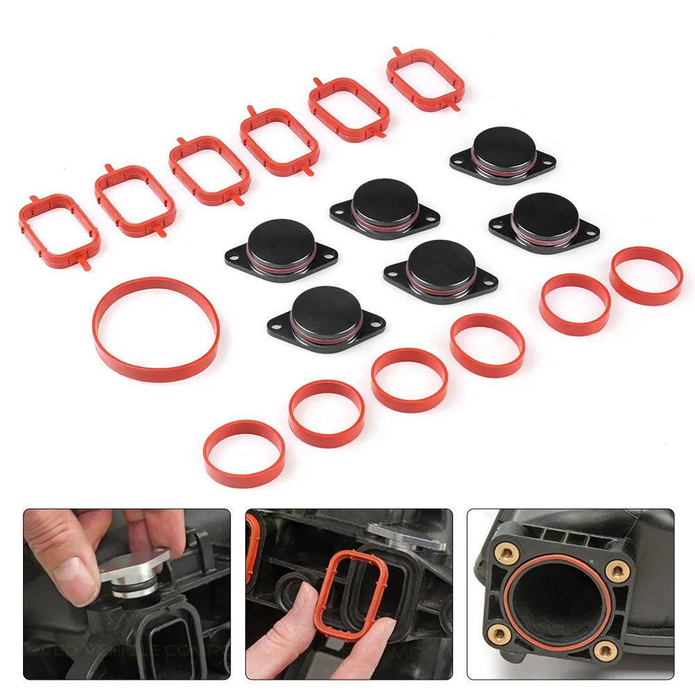 For BMW M57 6X33mm Auto Replacement Parts Swirl Blanks Flaps Repair Delete Kit with Intake Gaskets Key Blanks