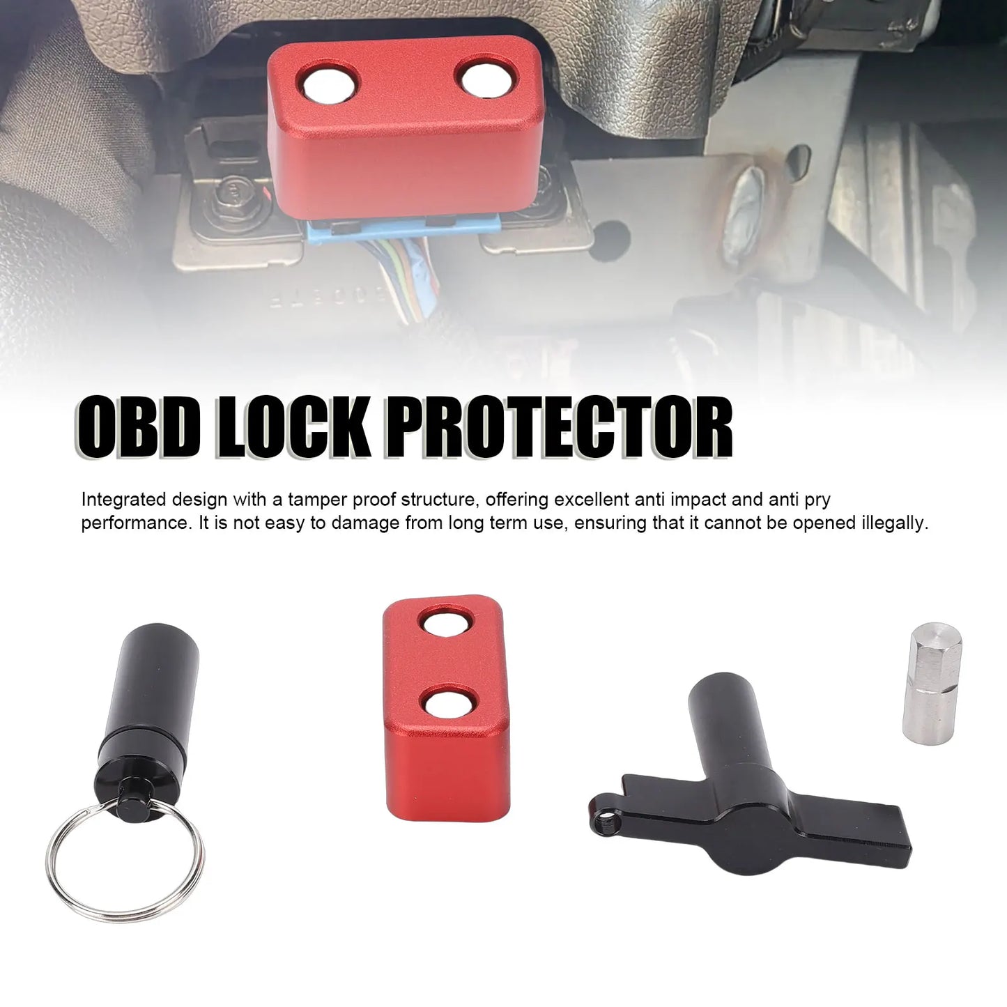 ODB Port Locking Tool Aluminium Alloy Anti Pry Anti Theft OBD Port Protector Locking Device for Cars SUVs Trucks OBD Port Lock